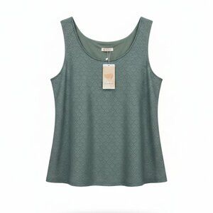 NWT Womenβs Sage Green Eyelet Summer Tank Top β Size Large